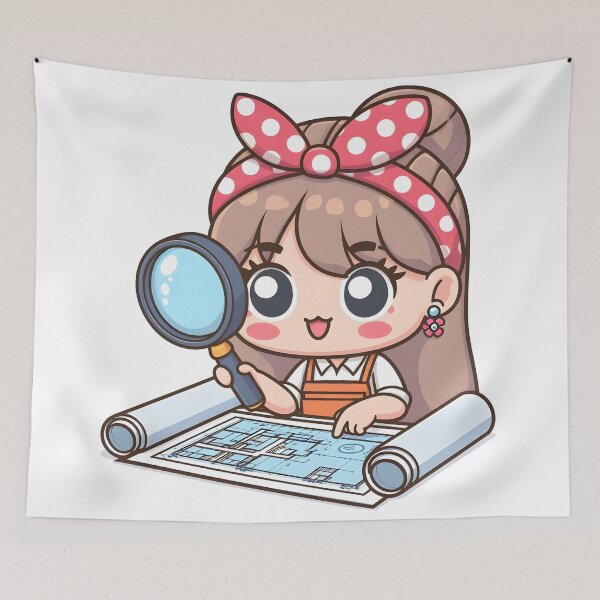 Item preview, Kawaii Interior Designer With Polka-Dot Headband designed and sold by CanvasCutie.