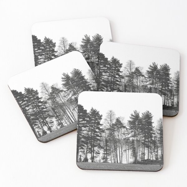 Item preview, A Spring landscape with wood pigeons and a Roe deer bw designed and sold by Jouko Lehto Photography.