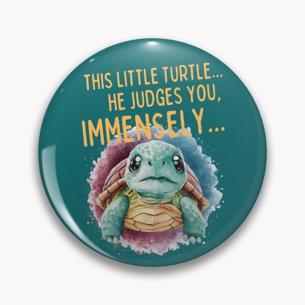 Item preview, Kawaii Pet This Turtle He Judges You Immensely Funny Reptile Cute Animal Humor Lover Matching designed and sold by LittleZea.
