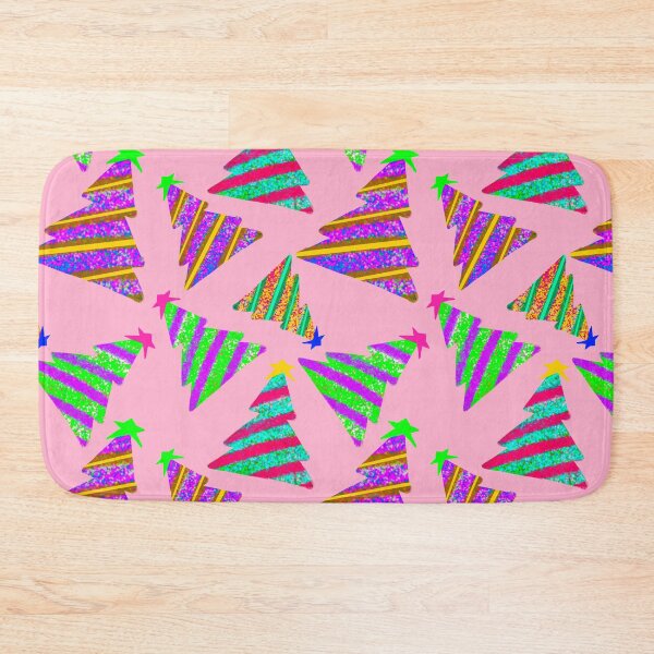 Item preview, Colorful Christmas Trees on Pink Background - Repeating Pattern designed and sold by Victoria Rose.