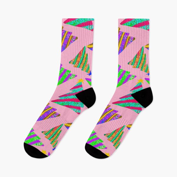 Item preview, Colorful Christmas Trees on Pink Background - Repeating Pattern designed and sold by Victoria Rose.