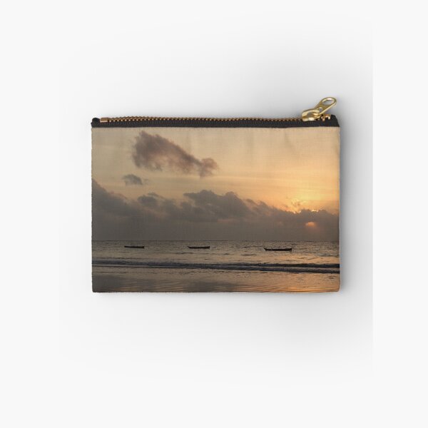 Item preview, sunrise on the beach with wooden dhows designed and sold by exploramum.
