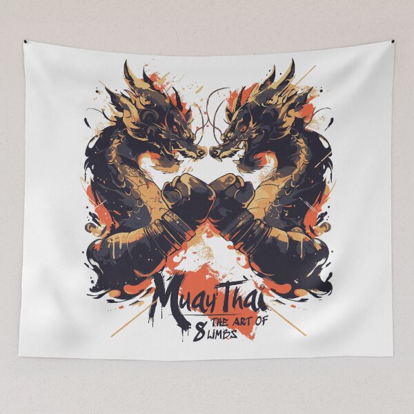 Item preview, Muay Thai Boxing Dragons - The Art of 8 Limbs designed and sold by emmjott.