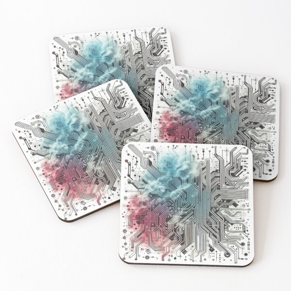 Item preview, Circuitboard Pattern with colored smoke designed and sold by TheModernSociety.