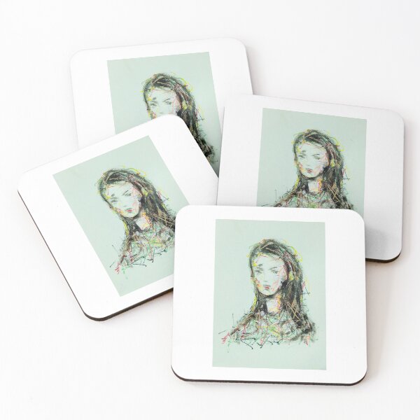 Item preview, Abstract female face with swirling colors designed and sold by Super-Pinhead.