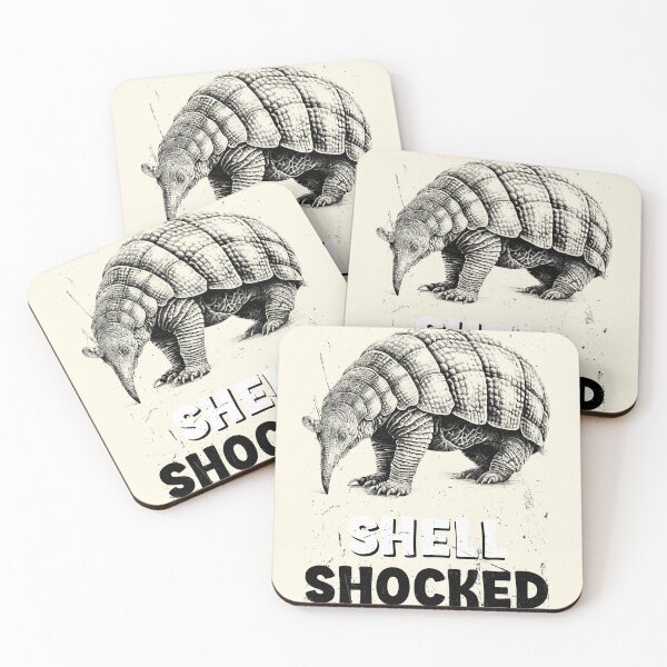 Item preview, Shell-Shocked Armadillo! Funny Black & White Design (Armadillo Gifts) designed and sold by SesameTees.