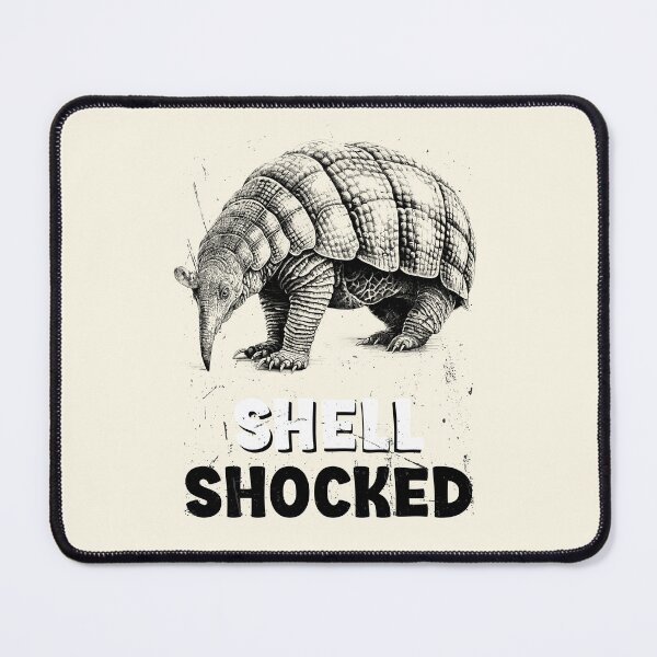 Item preview, Shell-Shocked Armadillo! Funny Black & White Design (Armadillo Gifts) designed and sold by SesameTees.