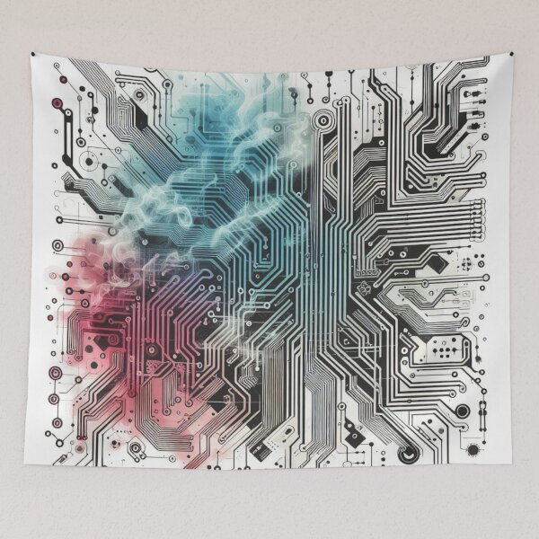 Item preview, Circuitboard Pattern with colored smoke designed and sold by TheModernSociety.