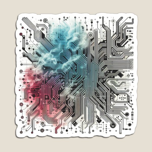 Item preview, Circuitboard Pattern with colored smoke designed and sold by TheModernSociety.
