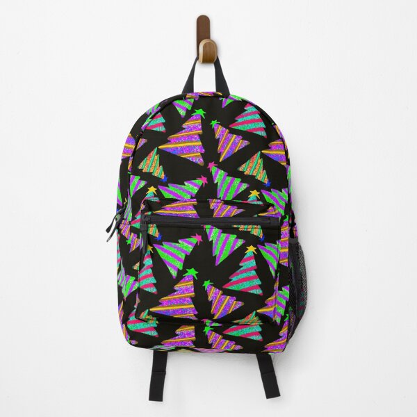 Item preview, Colorful Christmas Trees on Black Background - Repeating Pattern designed and sold by Victoria Rose.