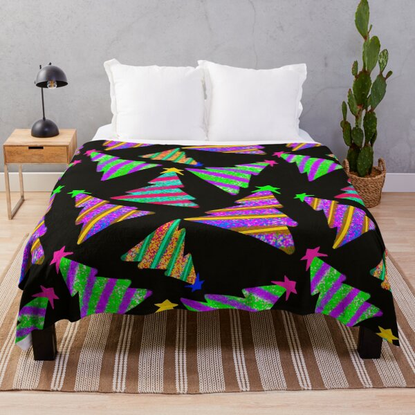 Item preview, Colorful Christmas Trees on Black Background - Repeating Pattern designed and sold by Victoria Rose.