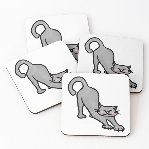 Item preview, poorly drawn stretching cat designed and sold by DukkyDuck.