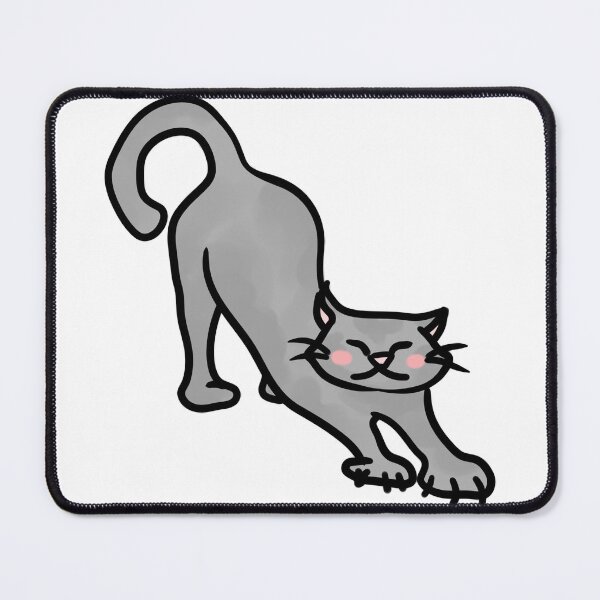 Item preview, poorly drawn stretching cat designed and sold by DukkyDuck.