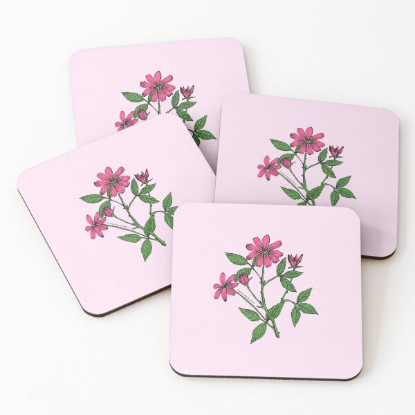 Item preview, Mid Pink Pompon Rose Bloom Single 1-7 Petals Almost Flat designed and sold by zenithcreative.