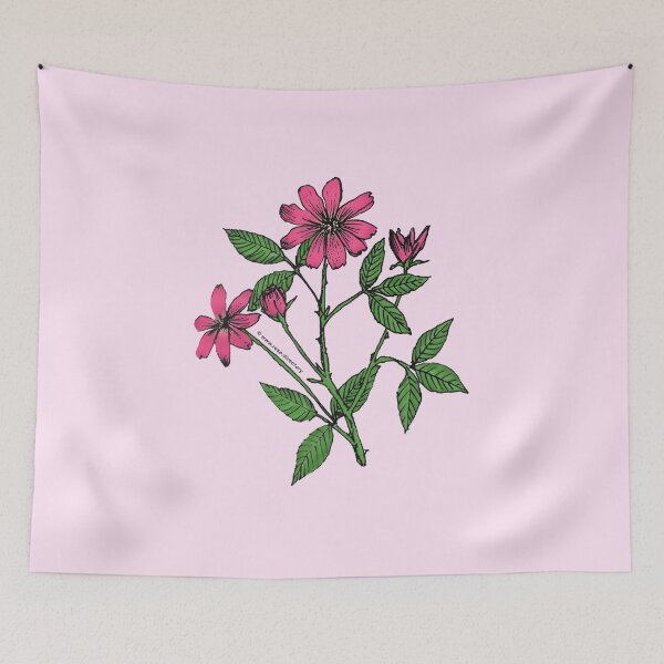 Item preview, Mid Pink Pompon Rose Bloom Single 1-7 Petals Almost Flat designed and sold by zenithcreative.