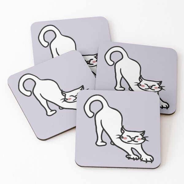 Item preview, poorly drawn white cat designed and sold by DukkyDuck.