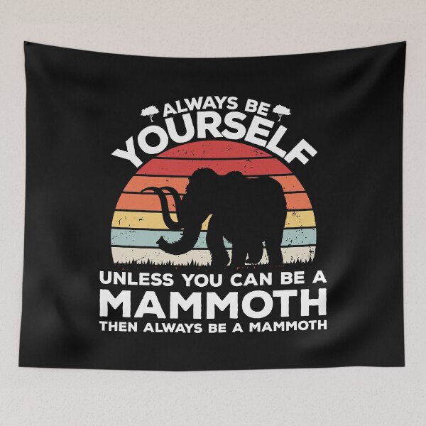 Item preview, Vintage Sunset Retro Be A Wooly Mammoth Funny Men Women designed and sold by ThreadCloud.