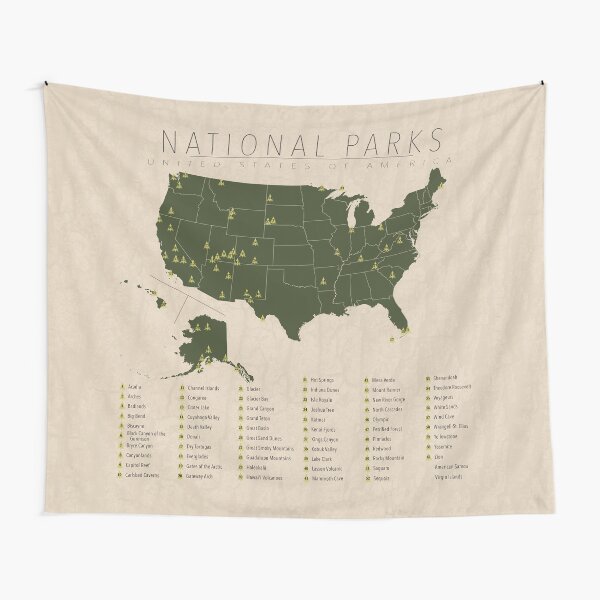 Item preview, US National Parks w/ State Borders designed and sold by FinlayMcNevin.
