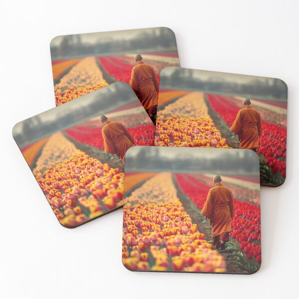 Item preview, Zen Monk Kinhin walking meditation in Dutch tulip fields designed and sold by Tirsot.