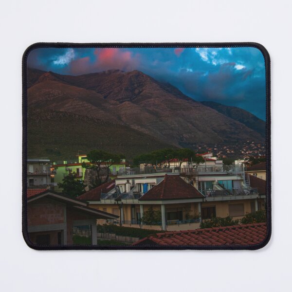 Item preview, Mountain with red clouds and blue sky photo designed and sold by Flavio Socci.