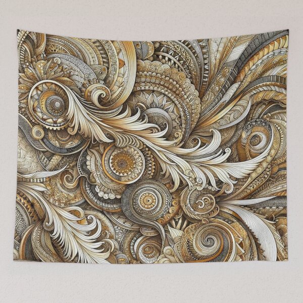 Item preview, Zentangle design fine lines golden tint designed and sold by Blessinger77.
