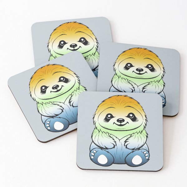 Item preview, Cute AroAce Agender Pride Flag Sloth, Subtle Kawaii AroAce Agender Sloth Design designed and sold by Travelslightly.