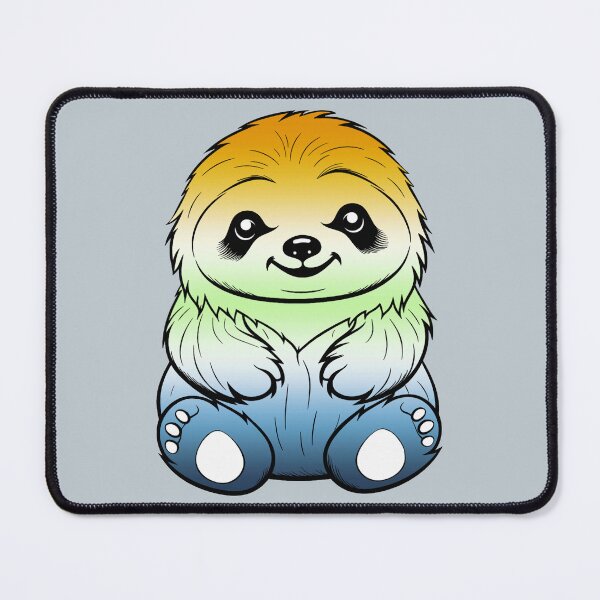 Item preview, Cute AroAce Agender Pride Flag Sloth, Subtle Kawaii AroAce Agender Sloth Design designed and sold by Travelslightly.