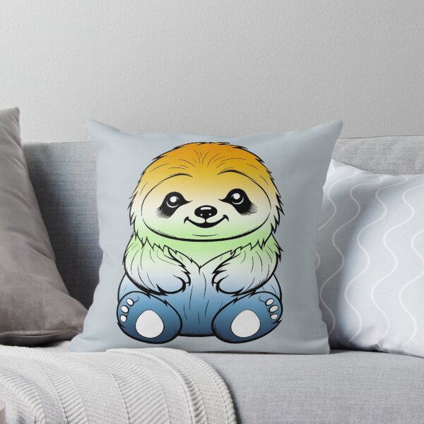 Item preview, Cute AroAce Agender Pride Flag Sloth, Subtle Kawaii AroAce Agender Sloth Design designed and sold by Travelslightly.