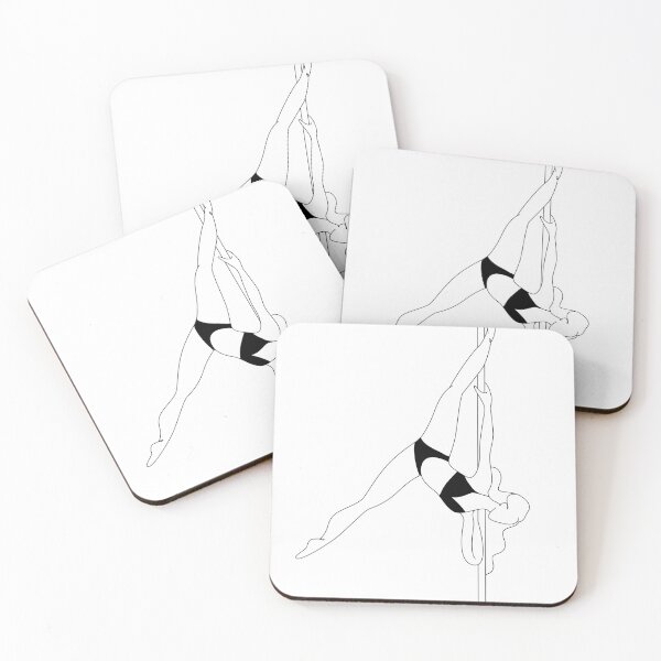 Item preview, Elegant Pole Dancer in Bow and Arrow Split Grip Shape | Pole dance Art | One Continuous Line | Minimal Poster designed and sold by peonyspace.