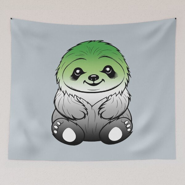 Item preview, Cute Aromantic Pride Flag Sloth, Subtle Kawaii Aroromantic Sloth Design designed and sold by Travelslightly.