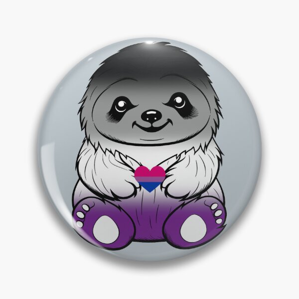 Aperçu de l'œuvre Paresseux mignon de drapeau de fierté biromantique asexuée, conception subtile de paresse biromantique asexuée Kawaii créée et vendue par Travelslightly.