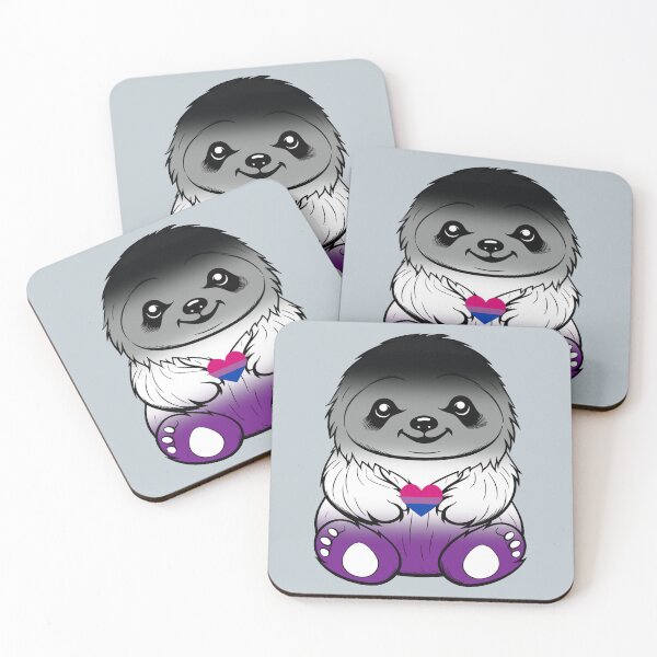 Item preview, Cute Asexual Biromantic Pride Flag Sloth, Subtle Kawaii Asexual Biromantic Sloth Design designed and sold by Travelslightly.