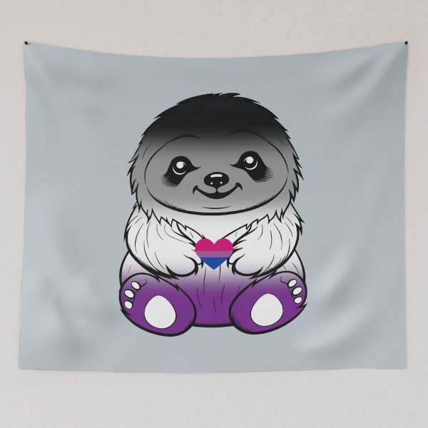 Item preview, Cute Asexual Biromantic Pride Flag Sloth, Subtle Kawaii Asexual Biromantic Sloth Design designed and sold by Travelslightly.