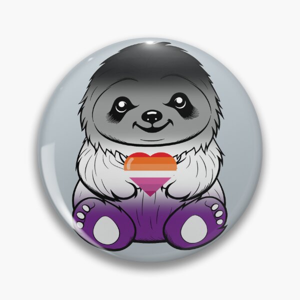 Item preview, Cute Asexual Lesbian Pride Flag Sloth, Subtle Kawaii Asexual Lesbian Sloth Design designed and sold by Travelslightly.