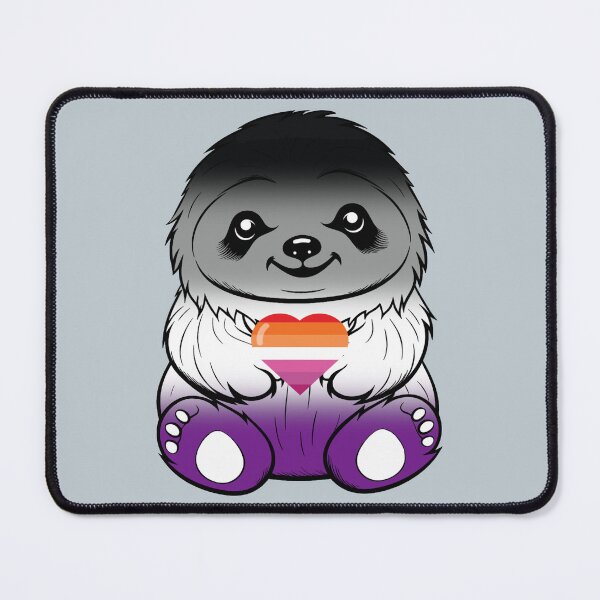Item preview, Cute Asexual Lesbian Pride Flag Sloth, Subtle Kawaii Asexual Lesbian Sloth Design designed and sold by Travelslightly.