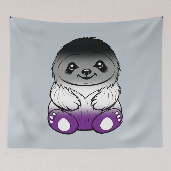 Item preview, Cute Asexual Pride Flag Sloth, Subtle Kawaii Asexual Sloth Design designed and sold by Travelslightly.