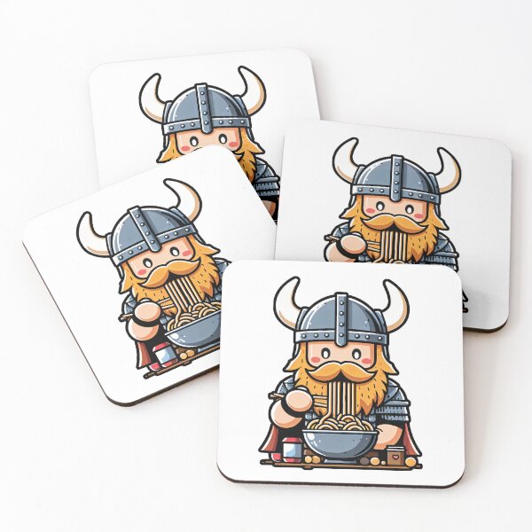 Item preview, Cute little viking warrior eating noodles designed and sold by AVillager.