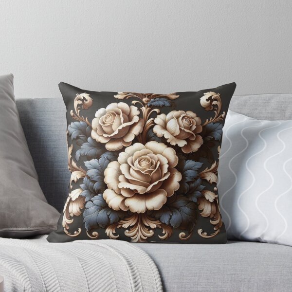 Item preview, Matte Blue & Beige Damask With Roses designed and sold by DesignsByPrnces.
