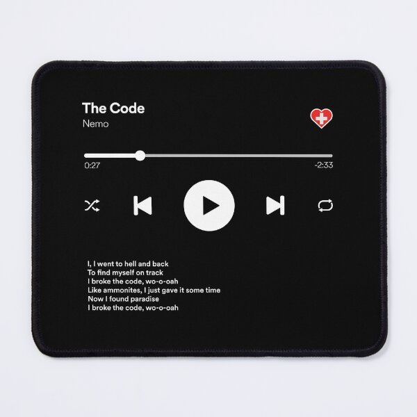 Item preview, The Code - Nemo - Eurovision 2024 Switzerland - Media Player Style designed and sold by Vision-Tees.