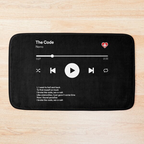 Item preview, The Code - Nemo - Eurovision 2024 Switzerland - Media Player Style designed and sold by Vision-Tees.