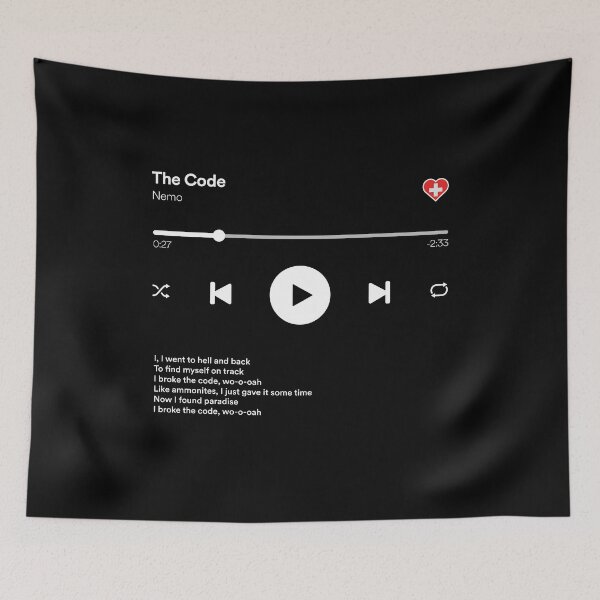 Item preview, The Code - Nemo - Eurovision 2024 Switzerland - Media Player Style designed and sold by Vision-Tees.
