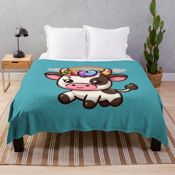 Item preview, Cutest Rainbow Cow Ever, Cow Cliparts, Cute Animals designed and sold by SnuggleSafari.