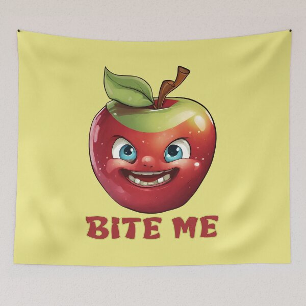 Item preview, The apple says 'Bite me'. designed and sold by KrisDry.