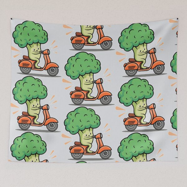 Item preview, Scoot Your Way to Fun: Groovy Broccoli in Green and Orange designed and sold by SplashTastic.