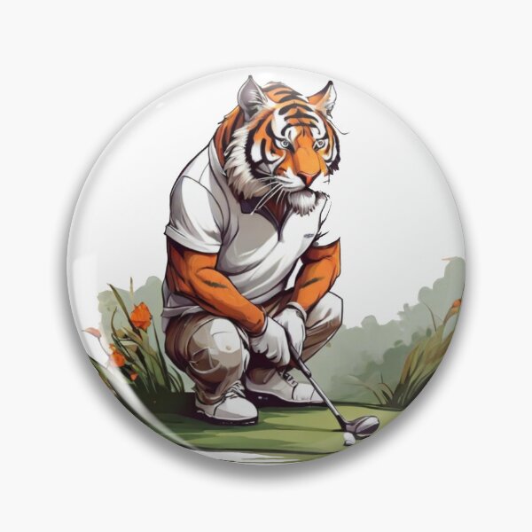 Item preview, Happy tiger playing golf designed and sold by Karaz's Animal Kingdom.
