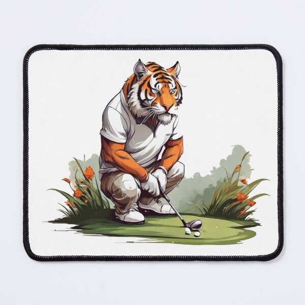 Item preview, Happy tiger playing golf designed and sold by Karaz's Animal Kingdom.