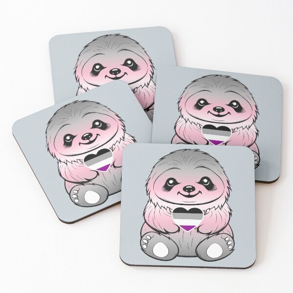 Item preview, Cute Asexual Demigirl Pride Flag Sloth, Subtle Kawaii Asexual Demigirl Sloth Design designed and sold by Travelslightly.