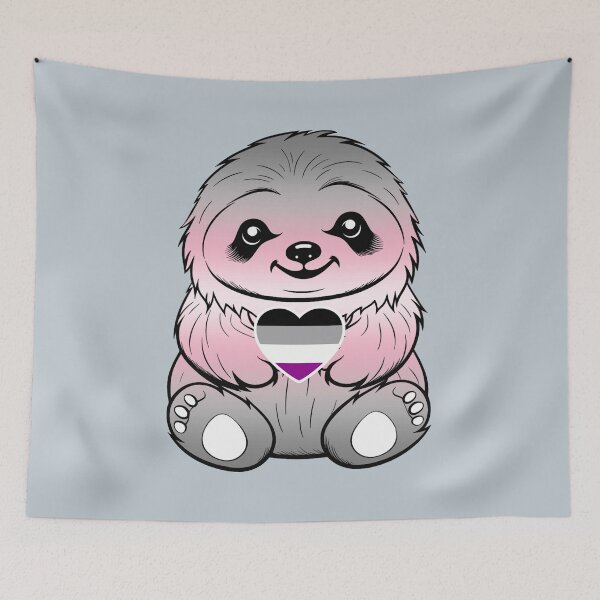 Item preview, Cute Asexual Demigirl Pride Flag Sloth, Subtle Kawaii Asexual Demigirl Sloth Design designed and sold by Travelslightly.