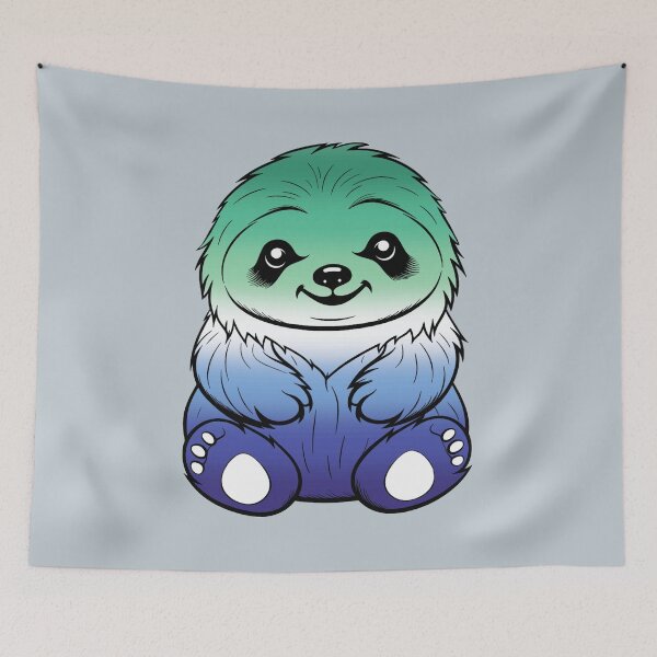 Item preview, Cute Gay MLM Pride Flag Sloth, Subtle Kawaii MLM Sloth Design designed and sold by Travelslightly.