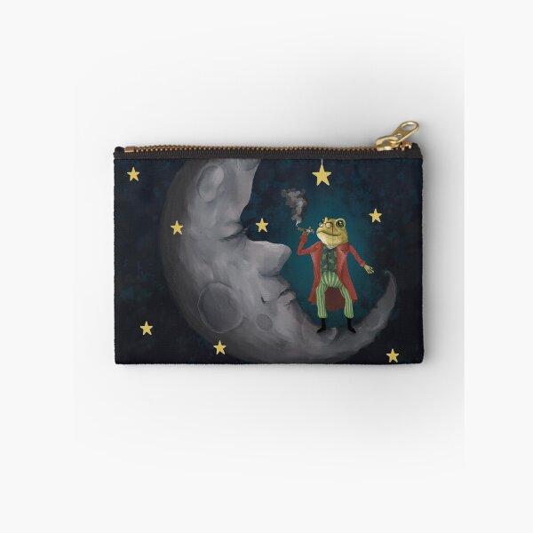 Item preview, Gentleman Frog on the Moon - Vintage Frog Crescent Moon Stars designed and sold by BoyPilot Goods.